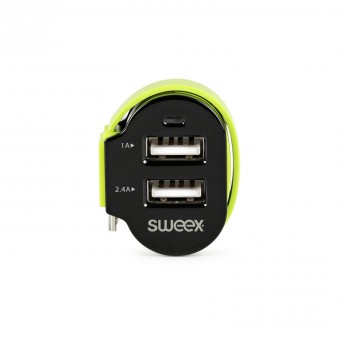 Billaddare 3-Utgångar 6 A 2 x USB / Micro USB Svart/Grön