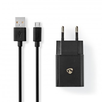 Väggladdare | 1x 2,1 AA | Antal utgångar: 1 | USB-A | Micro USB (lös) kabel | 1,00 m | 10,50 W | Enkel spänningsutgång