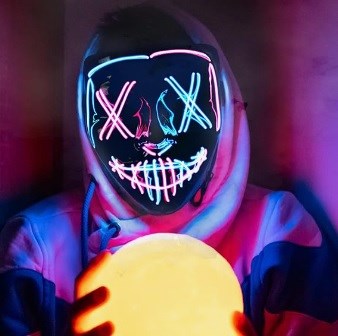 The Purge - LED-mask - Neonrosa och Blå