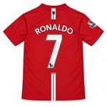 Barn Cristiano Ronaldo Röd Final 2008 Nr. 7 fotbollsset för barn – tröja och shorts – storlek 116–122 cm, 6–7 år