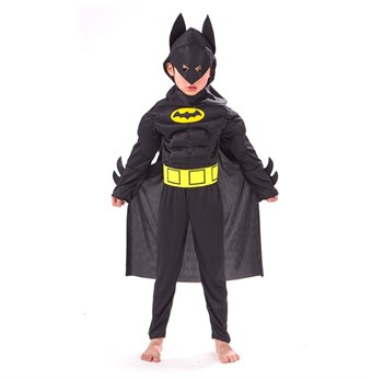 Batman Kostym Barn - inkl. Mask + Suit + Hood - Large - 130-140 cm