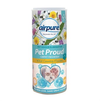AirPure Pet Proud Carpet Freshener: Effektiv mot husdjurslukter - Doft av vilda landsblommor