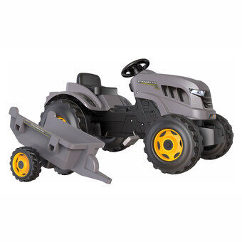 Smoby Stronger XXL Pedal Traktor med släpvagn Grå