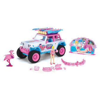 Dickie flamingojeep med leksaksfigur