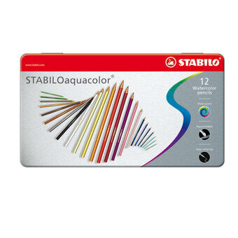 Stabilo aquacolor metalllåda, 12 st.