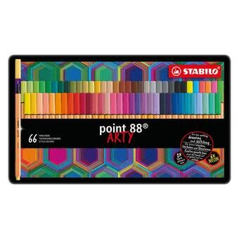 Stabilo point 88 arty metallbox fineliners, 66 st.