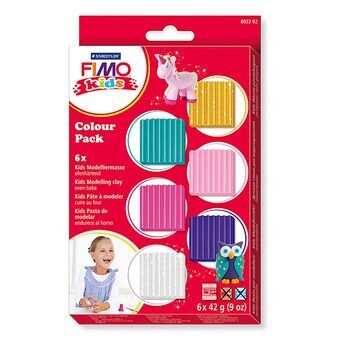 FIMO Kids Modelleringslera Extra Färger, 6 st.
