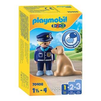 PLAYMOBIL 1.2.3. polis med hund - 70408