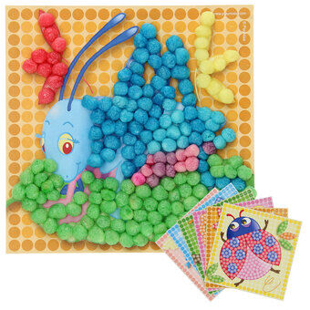 Playmais mosaikkort som dekorerar insekter