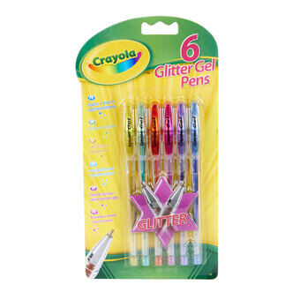 Crayola Glitter Gel Pennor, 6 st.