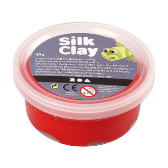 Silk clay - röd, 40gr.