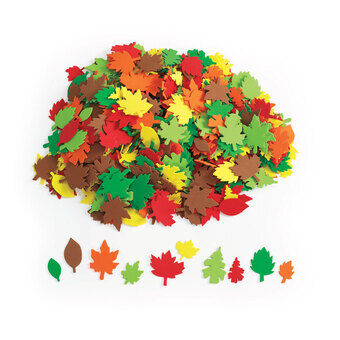 Färgblandningar - Färgade löv i skum, 500 stycken.