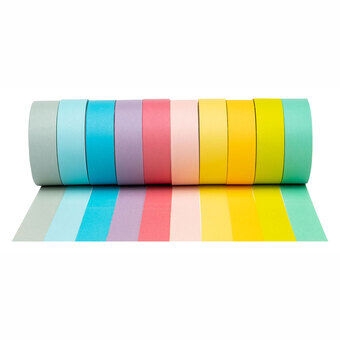 Färger - washitejp pastellfärger, set med 10 st