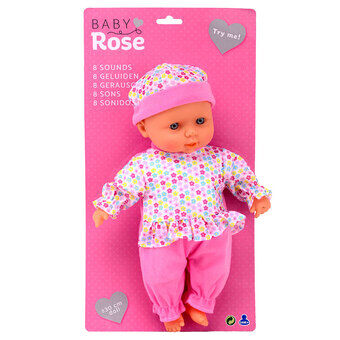 Baby Rose Baby Doll med ljud, 30 cm.