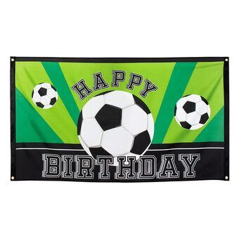 Flagga fotboll grattis på födelsedagen, 150x90cm