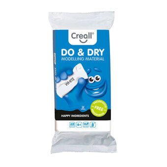 Creall Do&Dry Modelleringslera, Konserveringsfri Vit, 500 g.