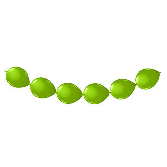 Limegröna knappballonger, 8 st.