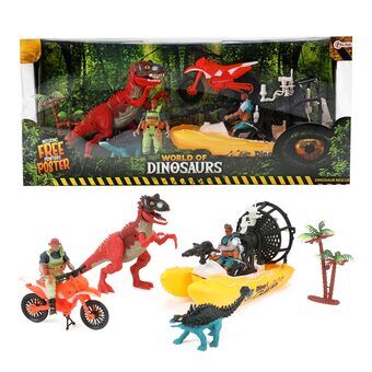 Dinosauriernas värld lekset - båt och motorcykel med Dino