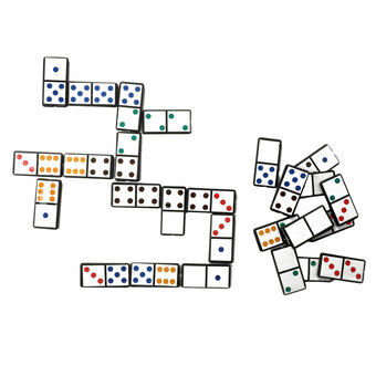 Domino spel med siffror eller färg.