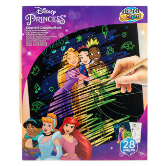 Disney prinsessan Scratch Art- och färgläggningsbok