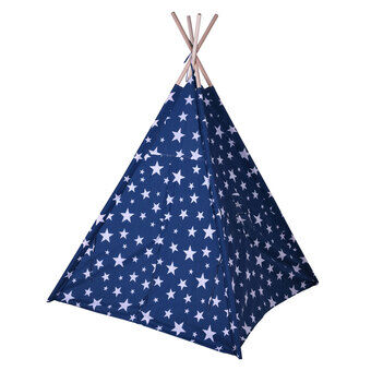 Tipi-tält blått med stjärnor