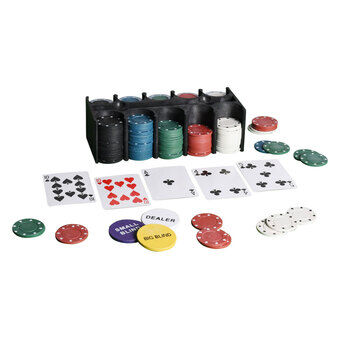Pokerset i plåtförvaringslåda, 200 marker