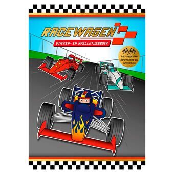 Bok "Stickers och spel med racingbil"