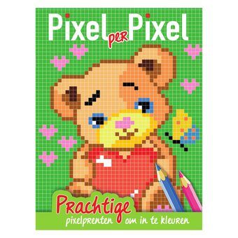 Pixel målarbok liten björn