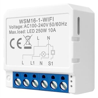 AVTTO WSM16 1-Gang Dual Way Control Smart WiFi Switch APP Röststyrning DIY Light Switch Module