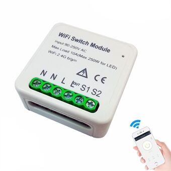 Ty-MIMI-S01 DIY WiFi Smart Light Switch Relay Module APP Fjärrkontroll Arbeta med Alexa Echo Google Home