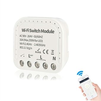 Ty-WIFI-S02 APP Fjärrkontroll WiFi Smart Light Switch Relay DIY Module Arbeta med Alexa Echo Google Home