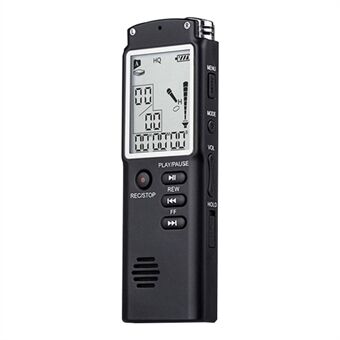 T60 32GB brusreducering Digital röstaktiverad röstinspelare MP3-spelare 1536Kbps HD-inspelning Dubbel kondensatormikrofon med WAV MP3-spelare Telefoninspelning för mötesföreläsning Intervjuklass - svart