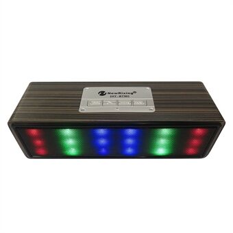 HYBT95 Cuboid Form LED Färg Ljus Trä Trådlös Bluetooth-högtalare Support Handsfree telefonsamtal