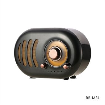 REMAX M31 Trådlös Högtalare Retro Bluetooth Högtalare HiFi Ljud 3D Musik Outdoor - Svart