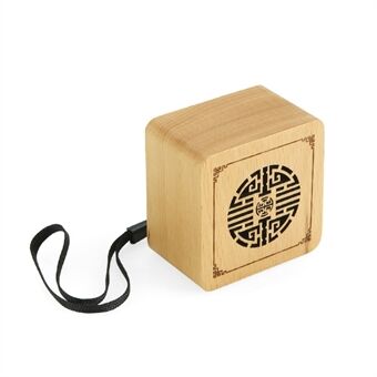A2 trä fyrkantig bärbar uppladdningsbar Bluetooth 5.0 högtalare trådlös musik subwoofer med band