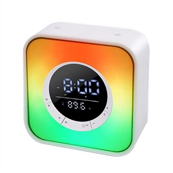 P10 Multifunction Bluetooth Speaker Color Changing LED Touch Mood Light Digital Alarm Clock Thermometer (CE Certified)