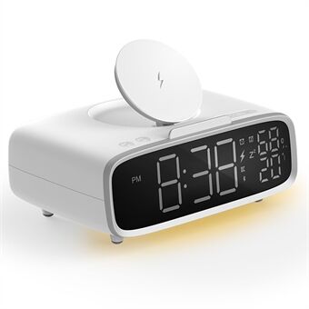 MOMAX Q.CLOCK5 multifunktionsuppladdningsbar Bluetooth-högtalare LED Digital väckarklocka Support Telefon Trådlös laddning - Vit