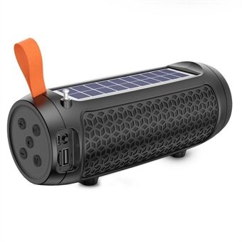 DV-215 Portabel Outdoor Solar Uppladdningsbar Bluetooth-högtalare LED-ficklampa FM Radio Trådlös Musik Subwoofer Support TF / U disk