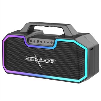 ZEALOT S57 Bärbar Outdoor Uppladdningsbar Bluetooth-högtalare Färgglad belysning Trådlös musik Subwoofer Support TF-kort Spela musik