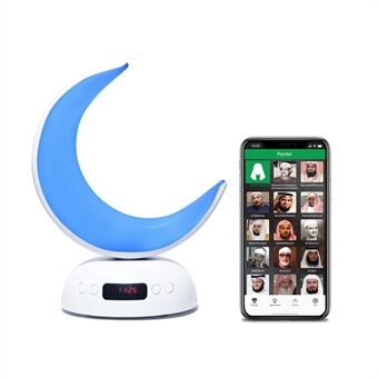 EQUANTU SQ902 Moon-formad Bluetooth-högtalare med färgglad nattljus digital display trådlös högtalare