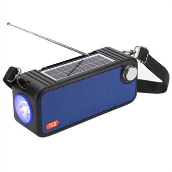T&G TG637 Solar uppladdningsbar Bluetooth-högtalare Outdoor FM-radio TF-kort stereo subwoofer med LED-ficklampa