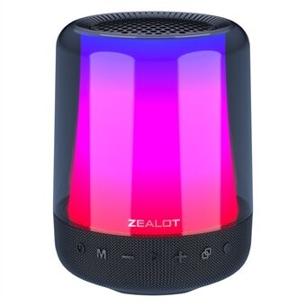 ZEALOT S66 Bluetooth 5.2 trådlös högtalare RGB Colorful Light HiFi Stereo Subwoofer