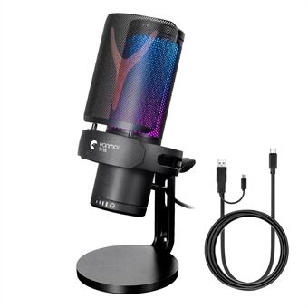 YANMAI GM7 RGB Gaming Condenser Mic Cell Phone Karaoke Microphone Real-Time Monitor Streaming Condenser Microphone