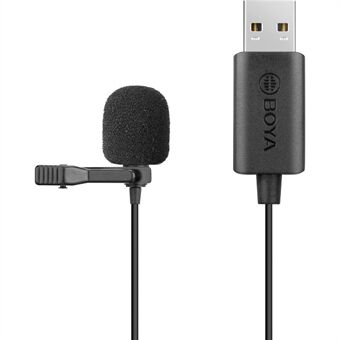 BOYA BY-LM40 USB Lavalier Microphone 4m Cable Plug and Play Mic for Vlogging Live Streaming