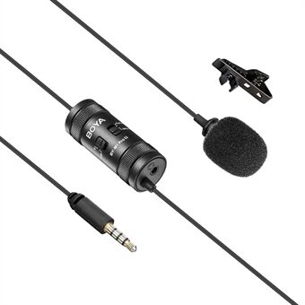 BOYA BY-M1 Pro II Clip-on Microphone Omni-directional Condenser Mic 3.5mm TRRS Plug with 6m Cable for Smartphone Camera Camcorder