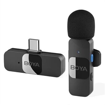 BOYA BY-V10 Professional Wireless Lavalier Lapel Microphone Mini Recording Phone Mic with 1 Transmitter + 1 Receiver