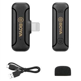 BOYA BY-WM3T2-D1 Wireless Lavalier Lapel Microphone 2.4GHz Dual Channel Mic with 1 Transmitter + 1 Receiver for Video Recording