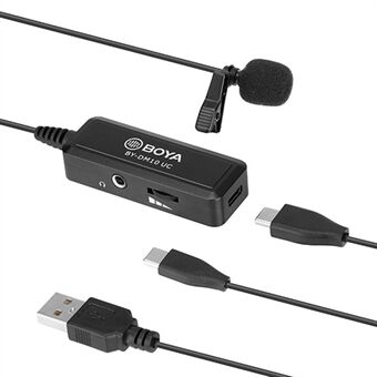 BOYA BY-DM10 UC Omni-Directional Lavalier Microphone for Type-C Smartphone Tablet USB Laptop Clip-On Portable Mic