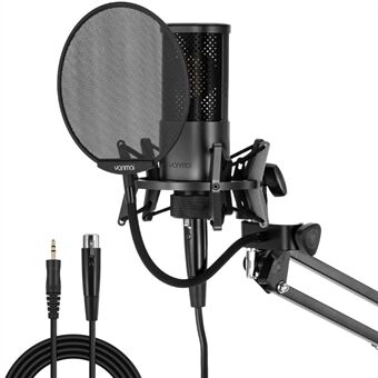 YANMAI X2 Condenser Microphone Kit Cardioid Mic Shock Mount+Foam Cap+Cable for PC Studio Recording