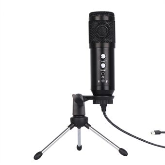 E102/192K Tripod USB Wired Condenser Microphone Professional Desktop Cardioid Mic for Recording/Singing/Teaching/Gaming/Live Broadcast